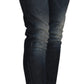 Chic Dark Blue Skinny Cropped Jeans - SEHABRANDS