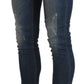 Chic Blue Washed Skinny Cropped Jeans - SEHABRANDS