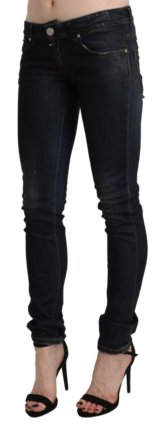 Chic Low Waist Skinny Black Jeans - SEHABRANDS