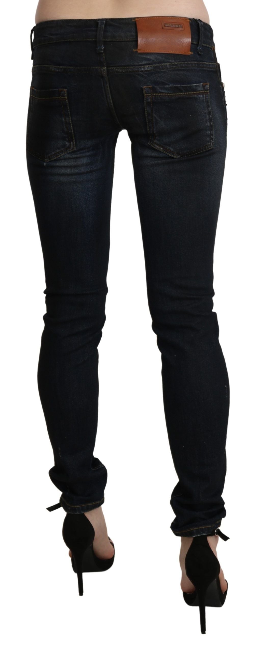 Chic Low Waist Skinny Black Jeans - SEHABRANDS