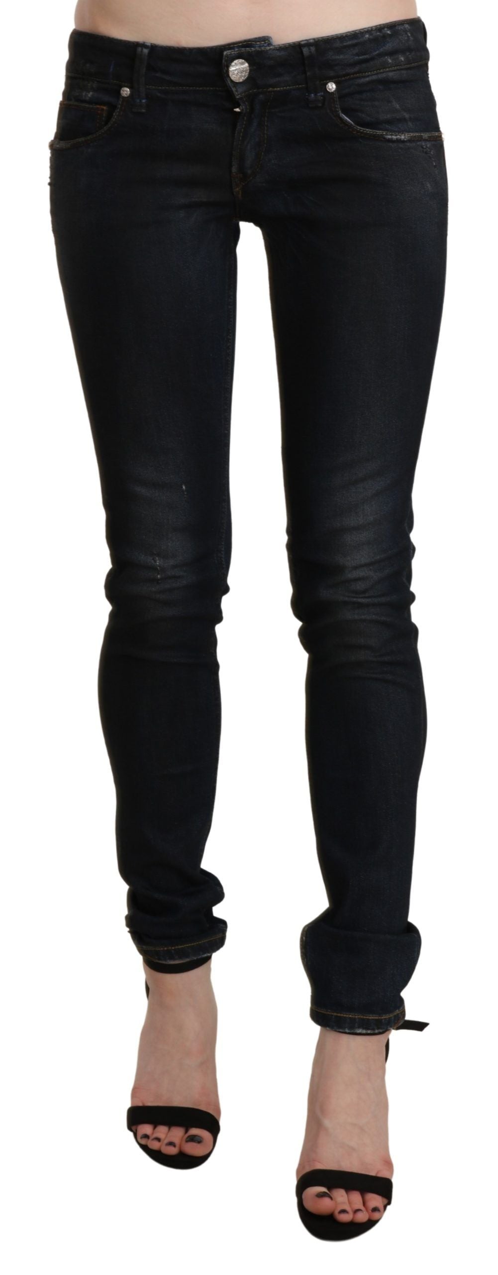 Chic Low Waist Skinny Black Jeans - SEHABRANDS