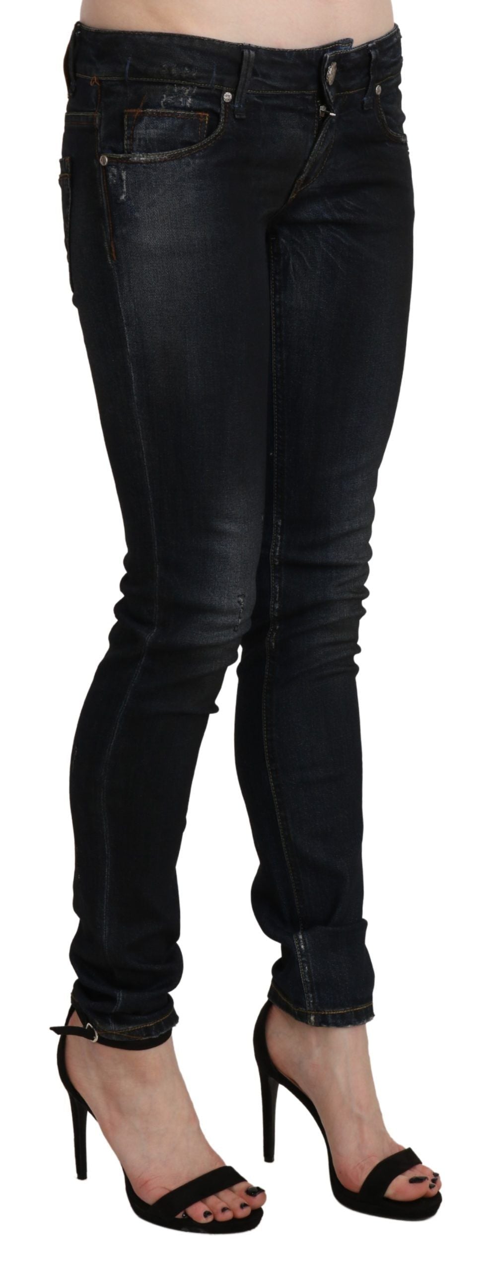 Chic Low Waist Skinny Black Jeans - SEHABRANDS