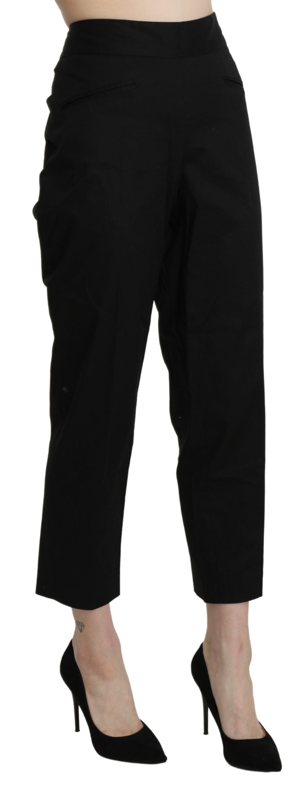 Elegant High Waist Cropped Pants - SEHABRANDS