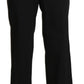 Elegant High Waist Straight Black Pants - SEHABRANDS