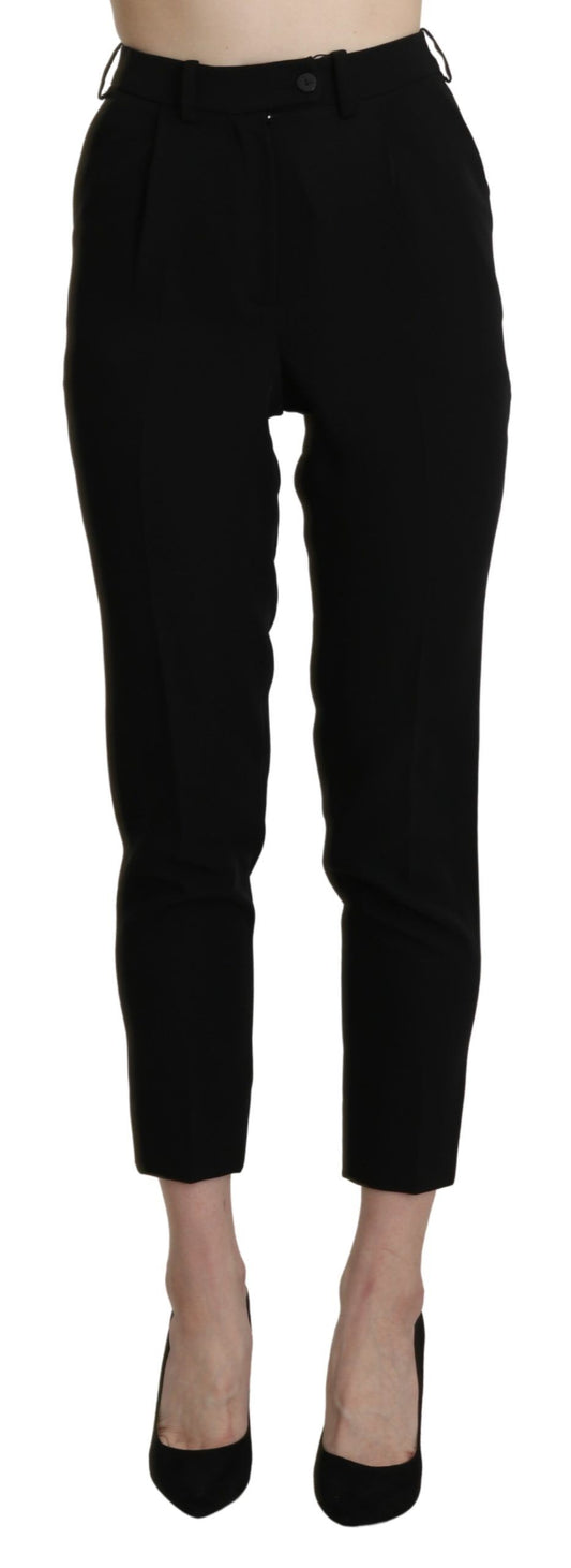 Chic High Waist Skinny Cropped Trousers - SEHABRANDS