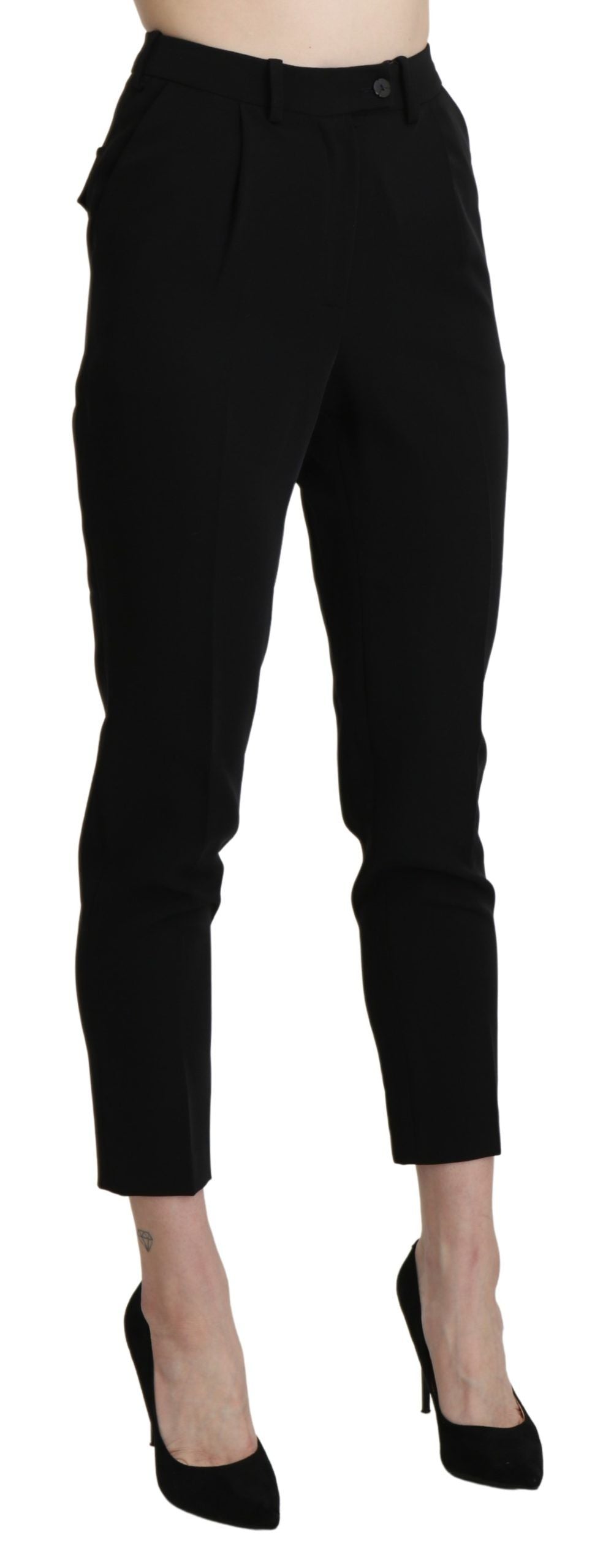 Chic High Waist Skinny Cropped Trousers - SEHABRANDS