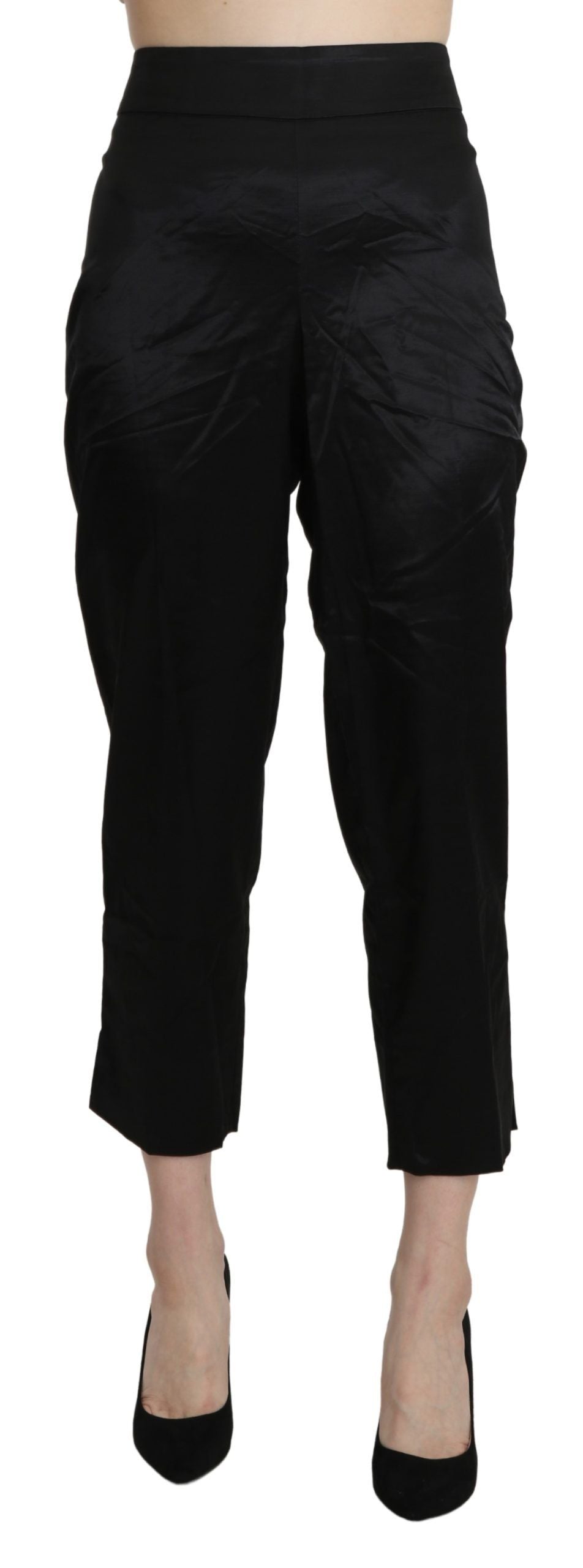 Elegant High Waist Cropped Pants - SEHABRANDS