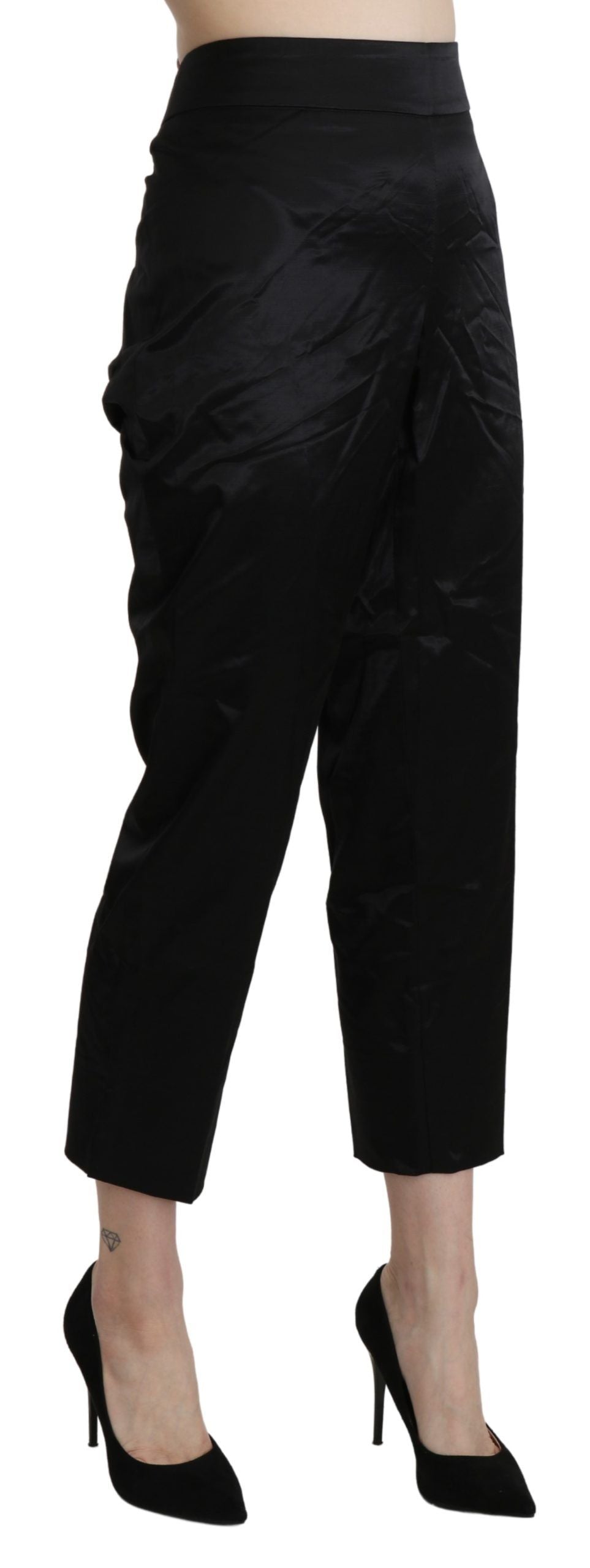 Elegant High Waist Cropped Pants - SEHABRANDS