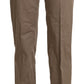 Elegant High Waist Straight Pants in Brown - SEHABRANDS