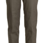 Elegant High Waist Cropped Pants in Gray - SEHABRANDS