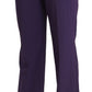 Elegant High Waist Violet Straight Pants - SEHABRANDS