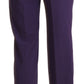 Elegant High Waist Violet Straight Pants - SEHABRANDS