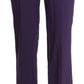 Elegant High Waist Violet Straight Pants - SEHABRANDS