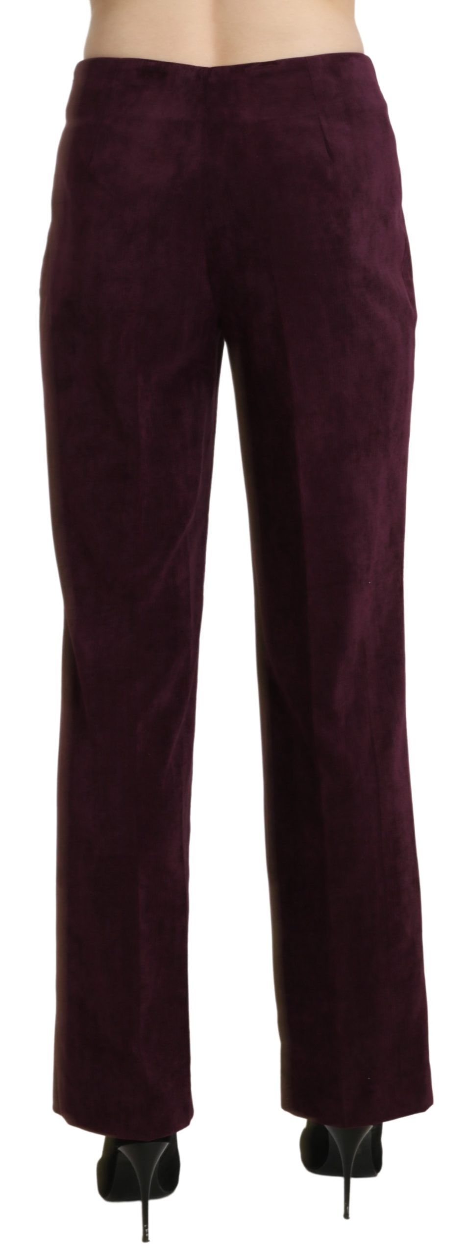 Elegant High Waist Straight Purple Pants - SEHABRANDS