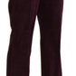 Elegant High Waist Straight Purple Pants - SEHABRANDS