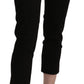 Elegant Black High Waist Cropped Pants - SEHABRANDS