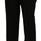 Elegant High Waist Straight Black Pants - SEHABRANDS