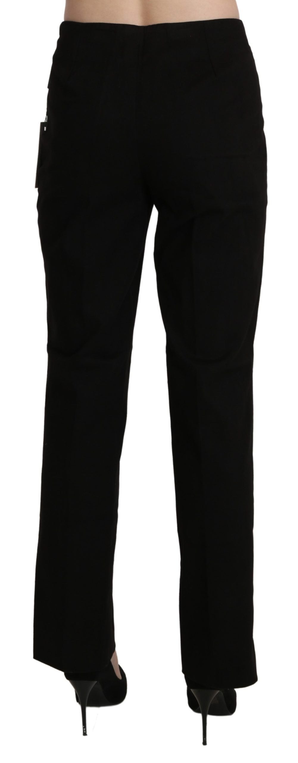 Elegant High Waist Straight Black Pants - SEHABRANDS