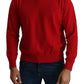 Iconic Embroidered Red Wool Sweater - SEHABRANDS