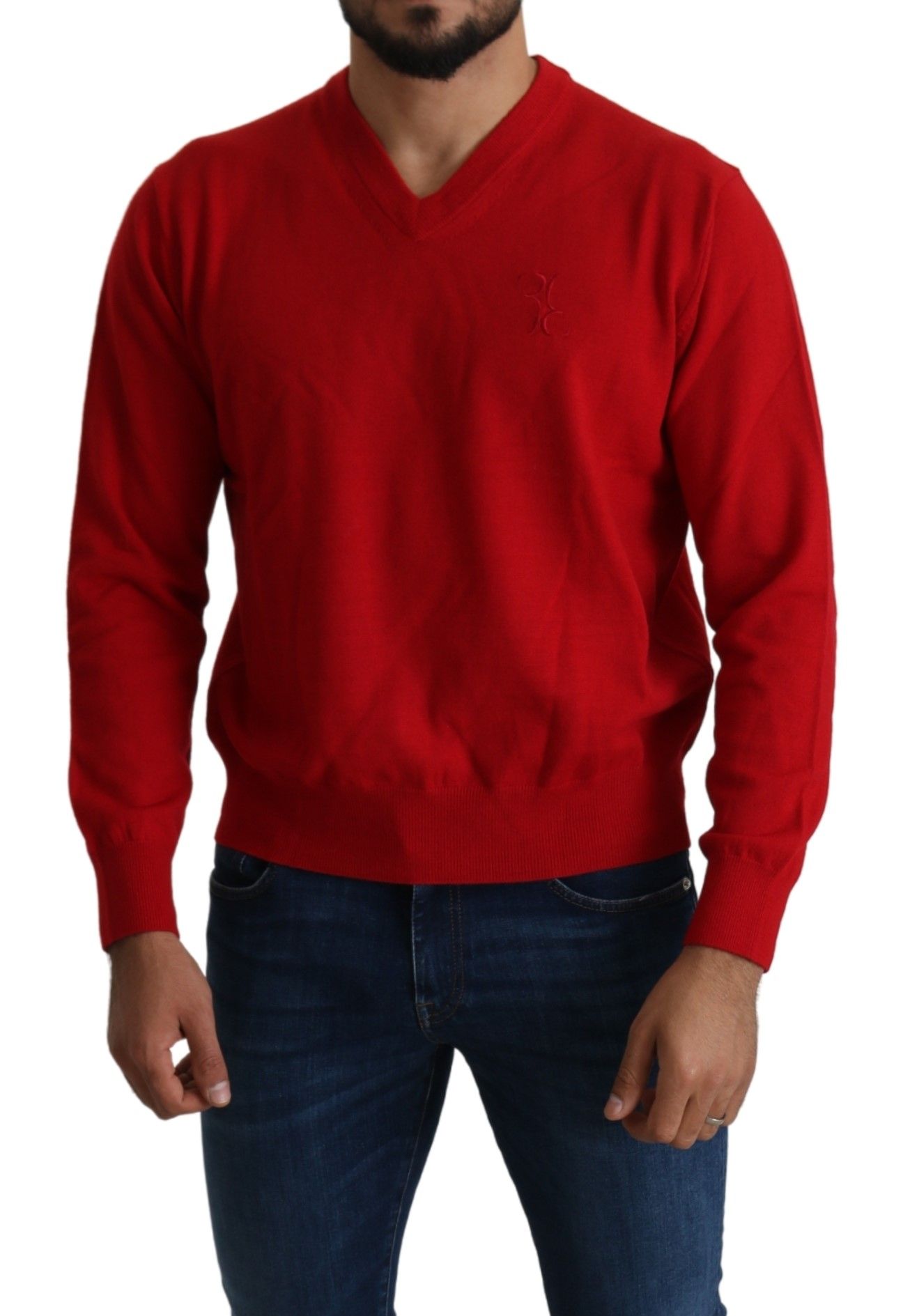 Iconic Embroidered Red Wool Sweater - SEHABRANDS