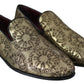 Dolce & Gabbana Gold Bordeaux Loafers Slides Dress Shoes