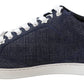 Chic Slip-On Blue Denim Suede Sneakers - SEHABRANDS