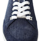 Chic Slip-On Blue Denim Suede Sneakers - SEHABRANDS