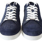 Chic Slip-On Blue Denim Suede Sneakers - SEHABRANDS