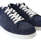 Chic Slip-On Blue Denim Suede Sneakers - SEHABRANDS