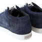 Chic Slip-On Blue Denim Suede Sneakers - SEHABRANDS