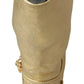 Dolce & Gabbana Elegant Gold Ankle Boots Socks with Rhinestones