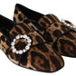 Dolce & Gabbana Leopard Print Crystal Embellished Loafers