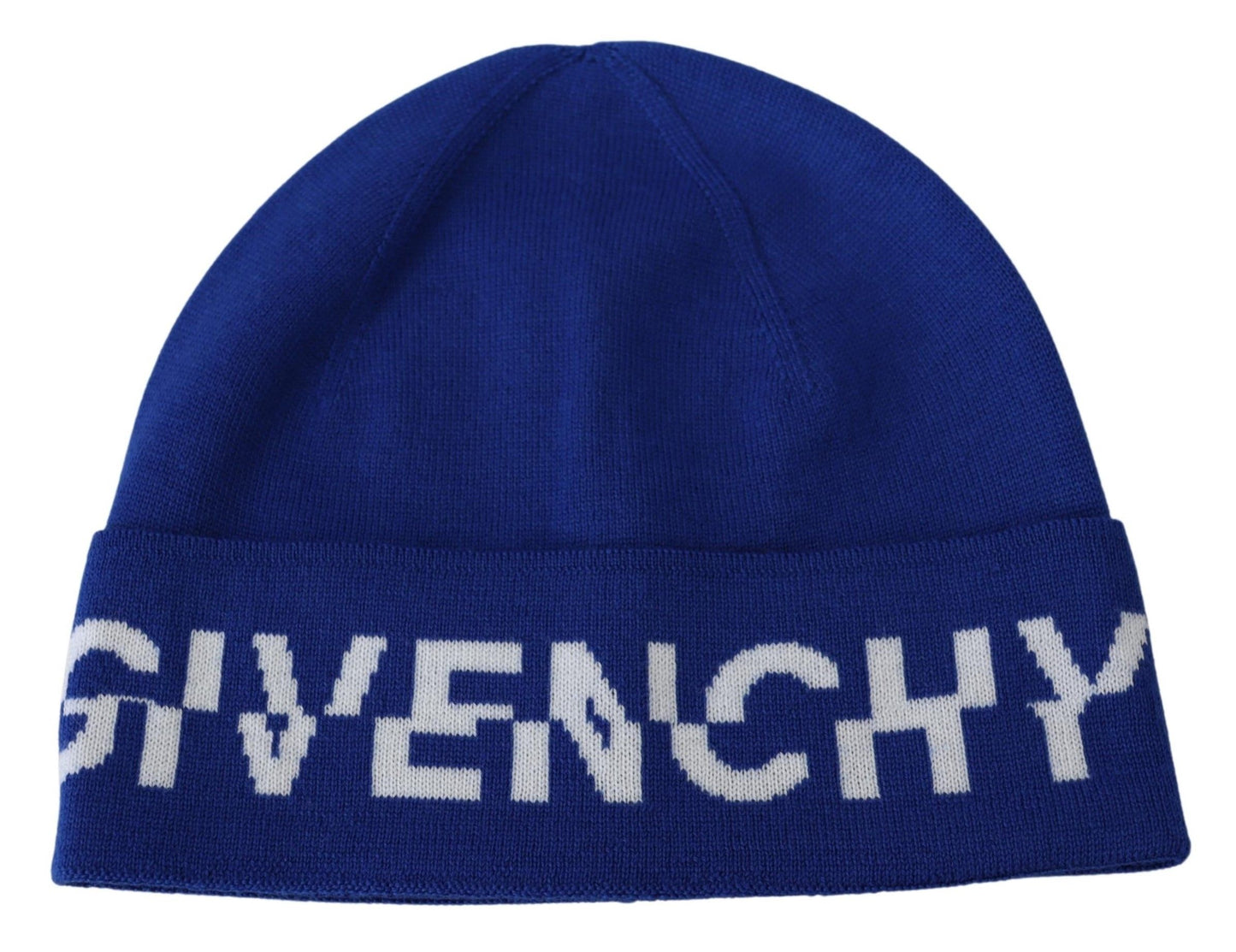 Chic Unisex Cobalt Wool Beanie with Logo Detail - SEHABRANDS