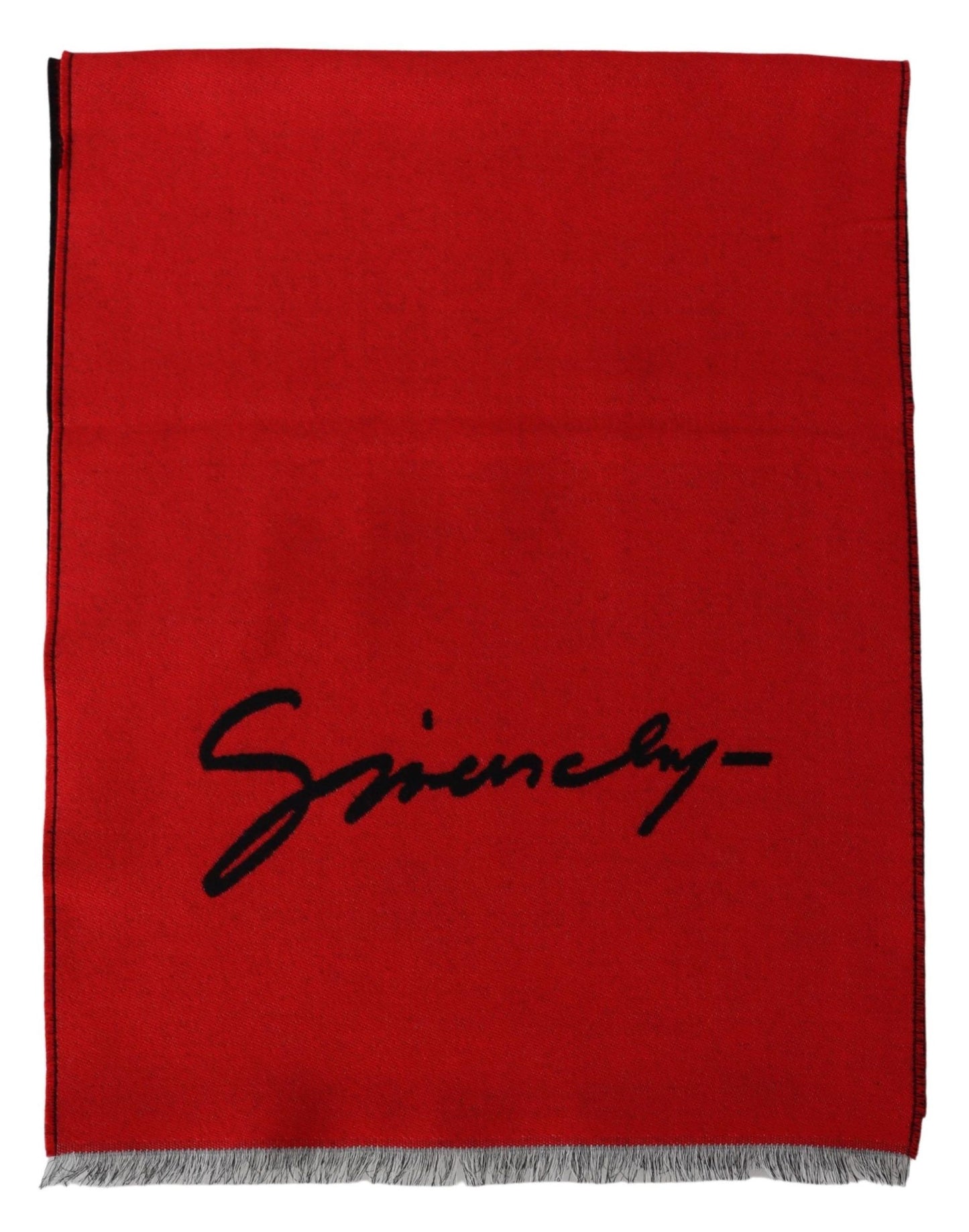 Elegant Red Wool Blend Unisex Scarf - SEHABRANDS