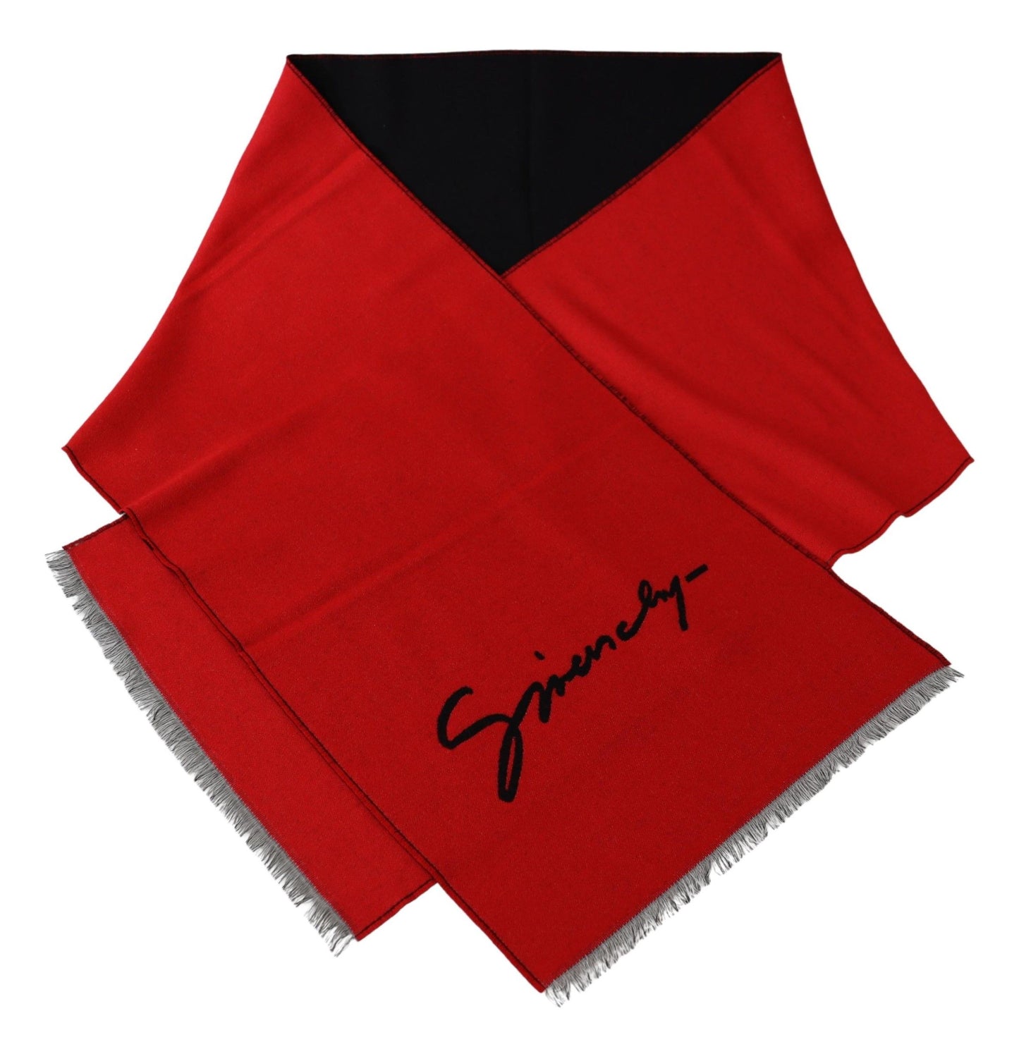 Elegant Red Wool Blend Unisex Scarf - SEHABRANDS