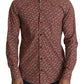 Dolce & Gabbana Elegant Red Martini Fit Cotton Shirt