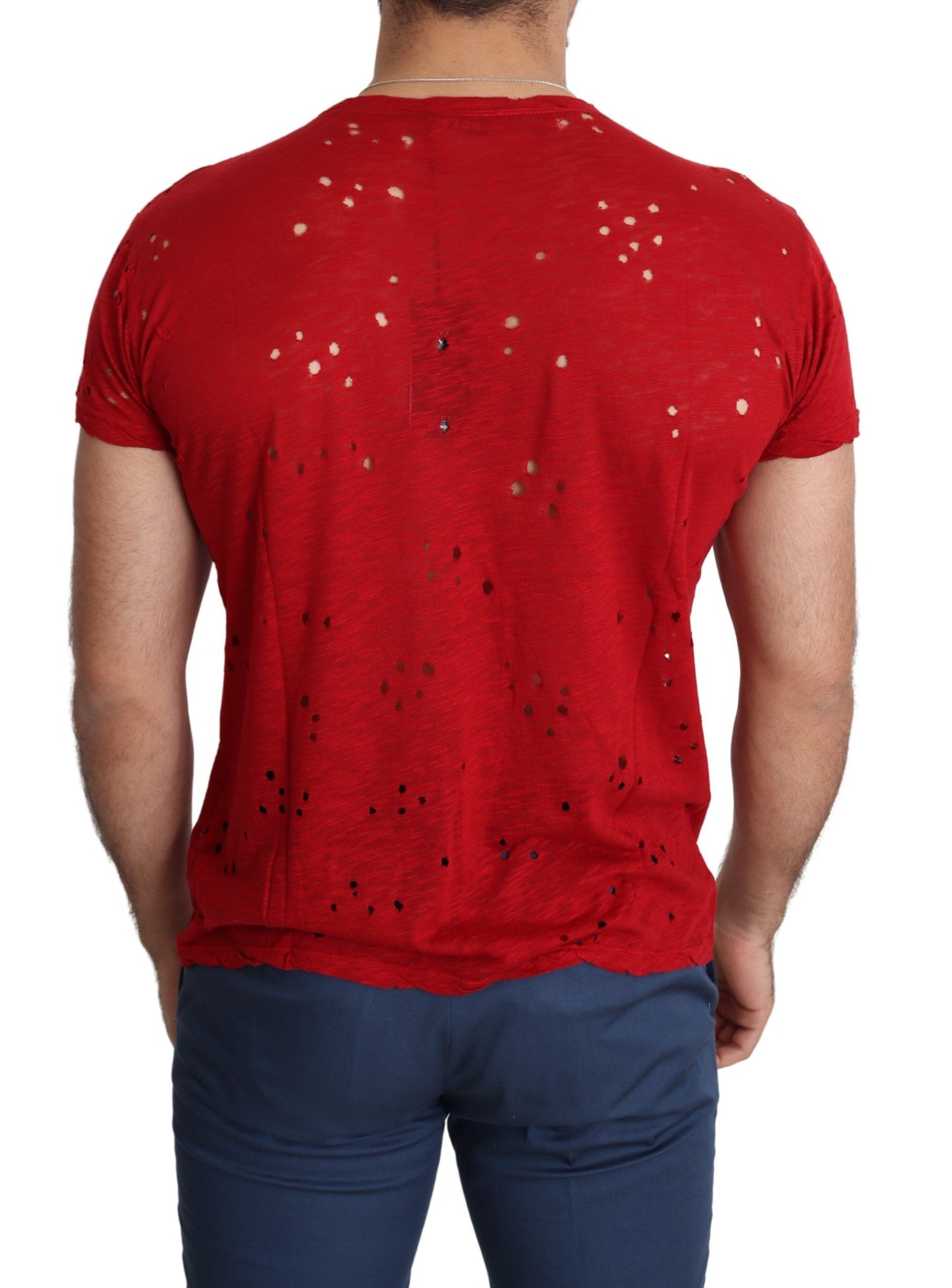 Radiant Red Cotton Stretch T-Shirt - SEHABRANDS