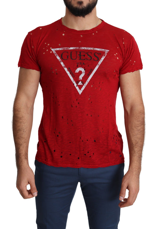 Radiant Red Cotton Stretch T-Shirt - SEHABRANDS