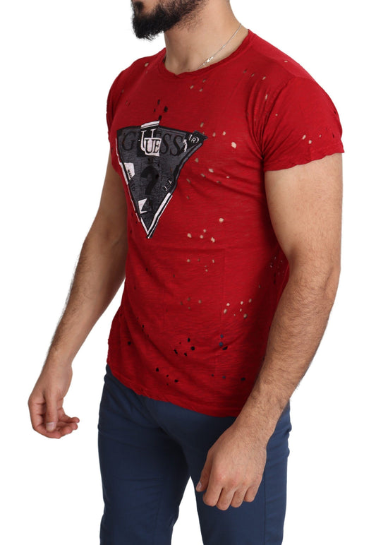 Radiant Red Cotton Tee Perfect For Everyday Style - SEHABRANDS