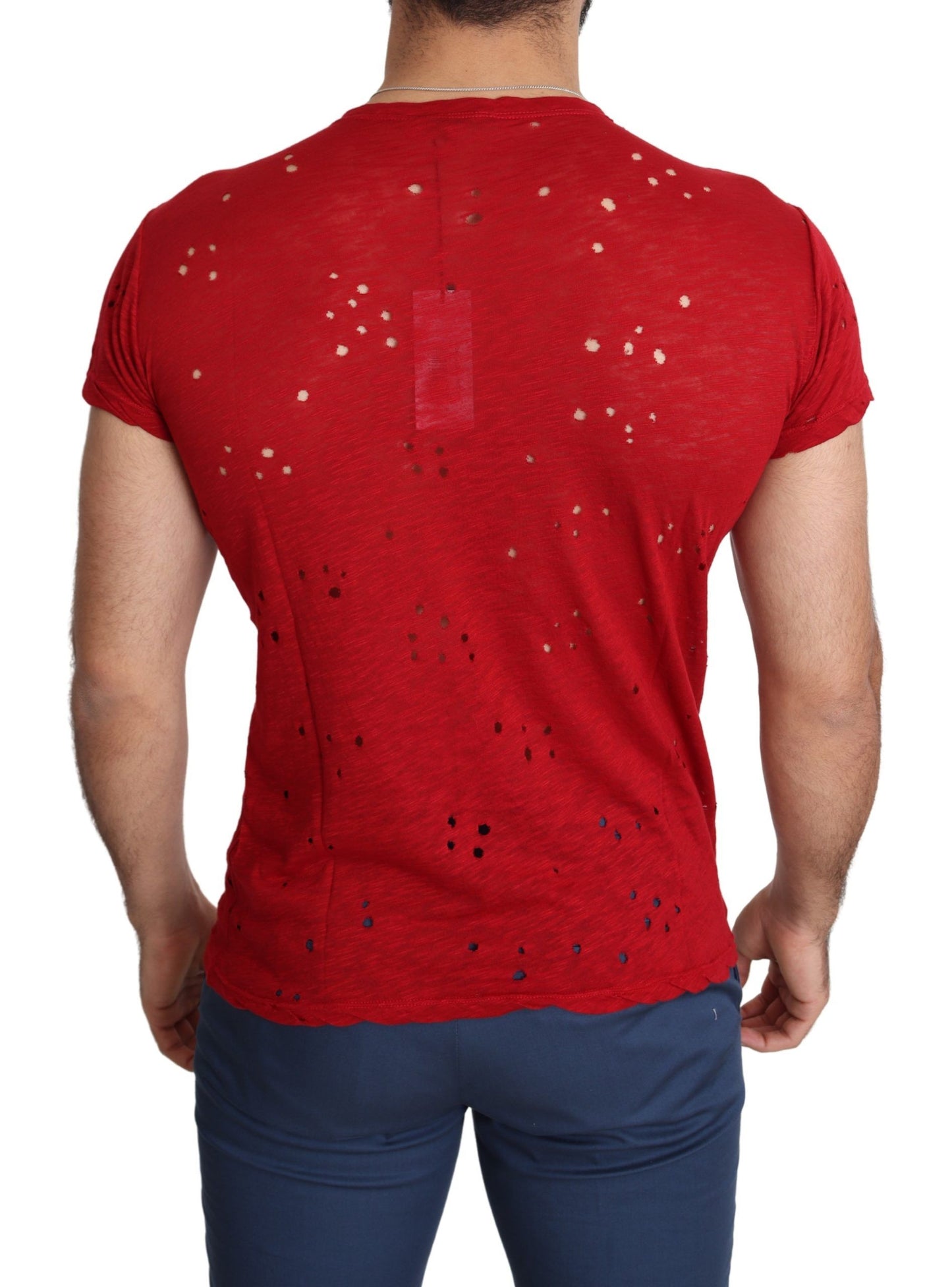 Radiant Red Cotton Tee Perfect For Everyday Style - SEHABRANDS