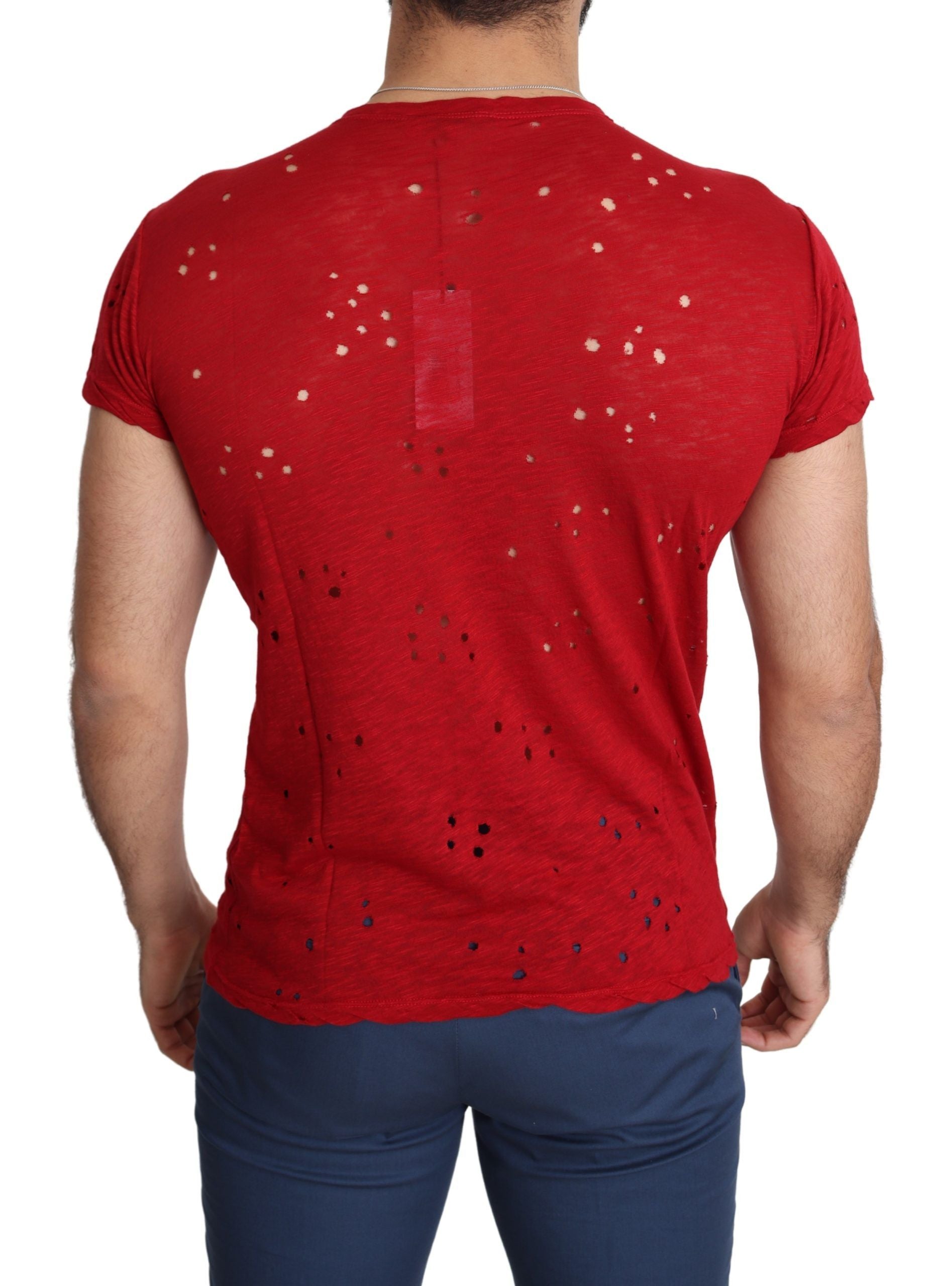 Radiant Red Cotton Tee Perfect For Everyday Style - SEHABRANDS