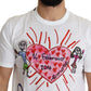 Dolce & Gabbana Romantic Heart Print Crew Neck Tee