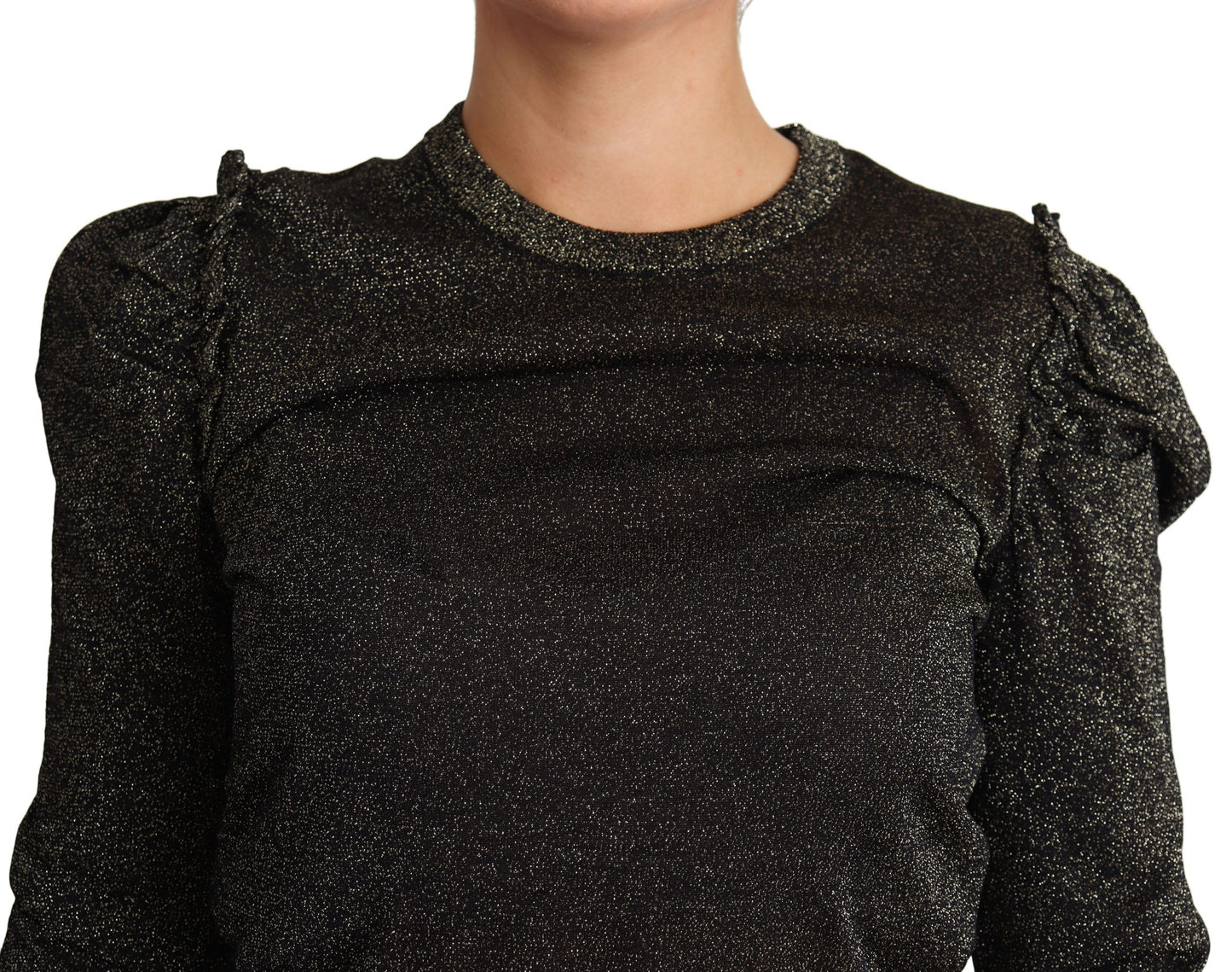 Dolce & Gabbana Elegant Cropped Sweater with Logo Detail