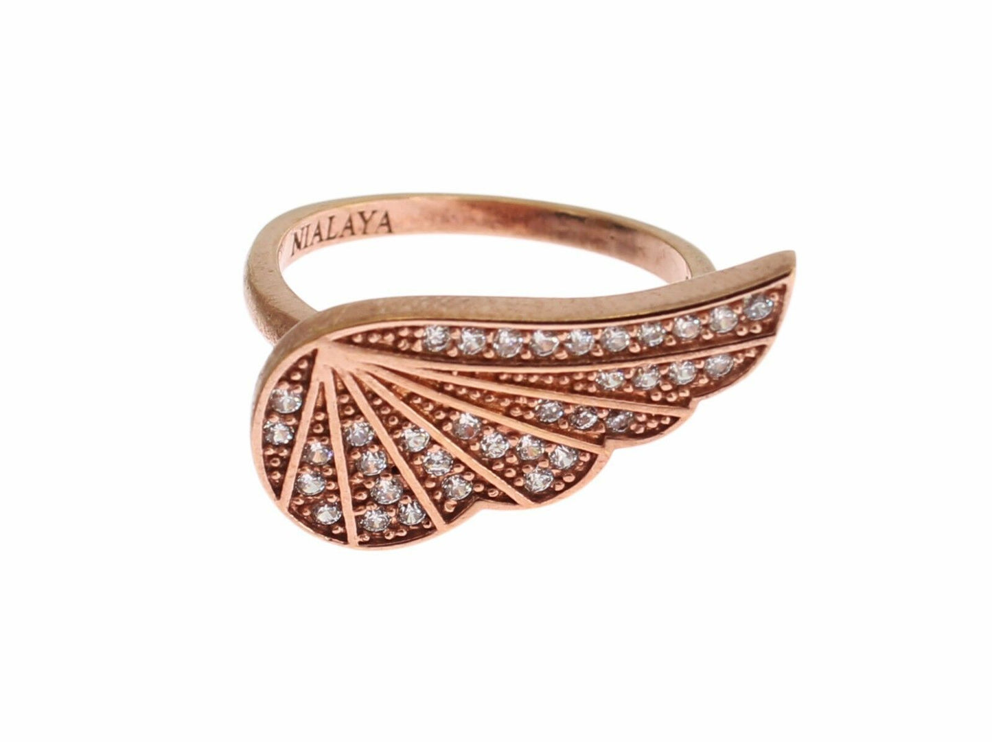 Elegant Pink Gold CZ Crystal Ring - SEHABRANDS