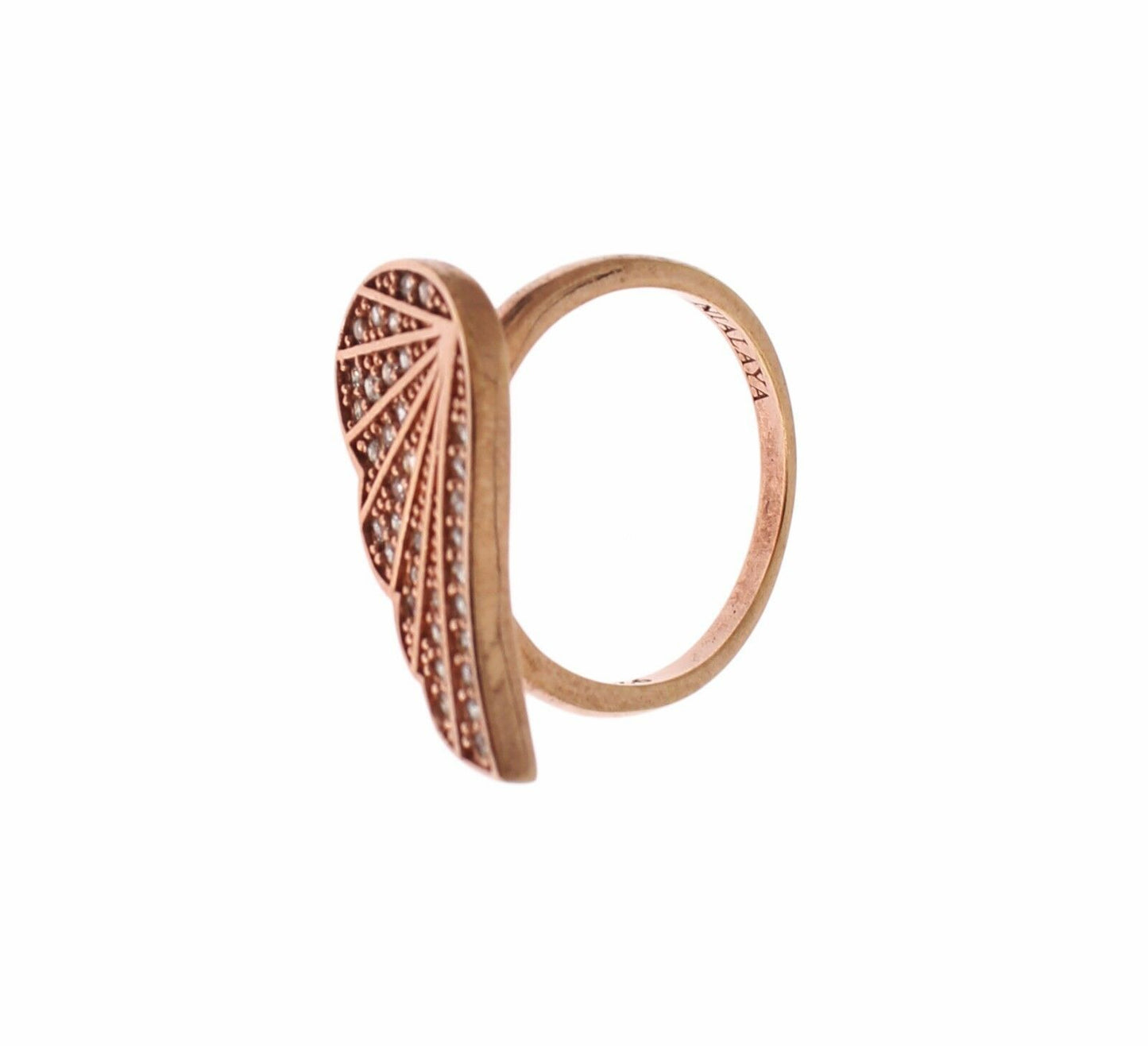 Elegant Pink Gold CZ Crystal Ring - SEHABRANDS