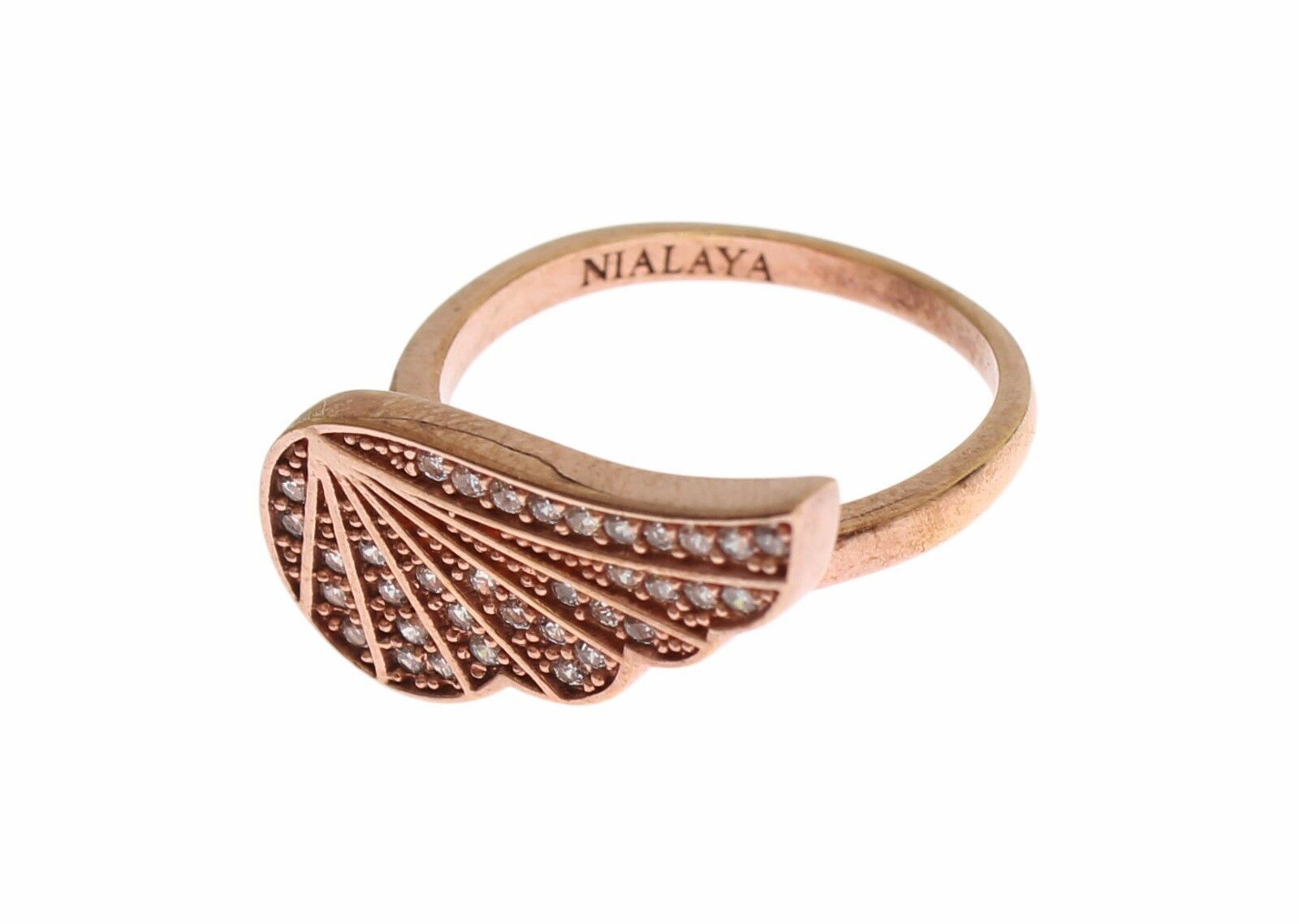 Elegant Pink Gold CZ Crystal Ring - SEHABRANDS