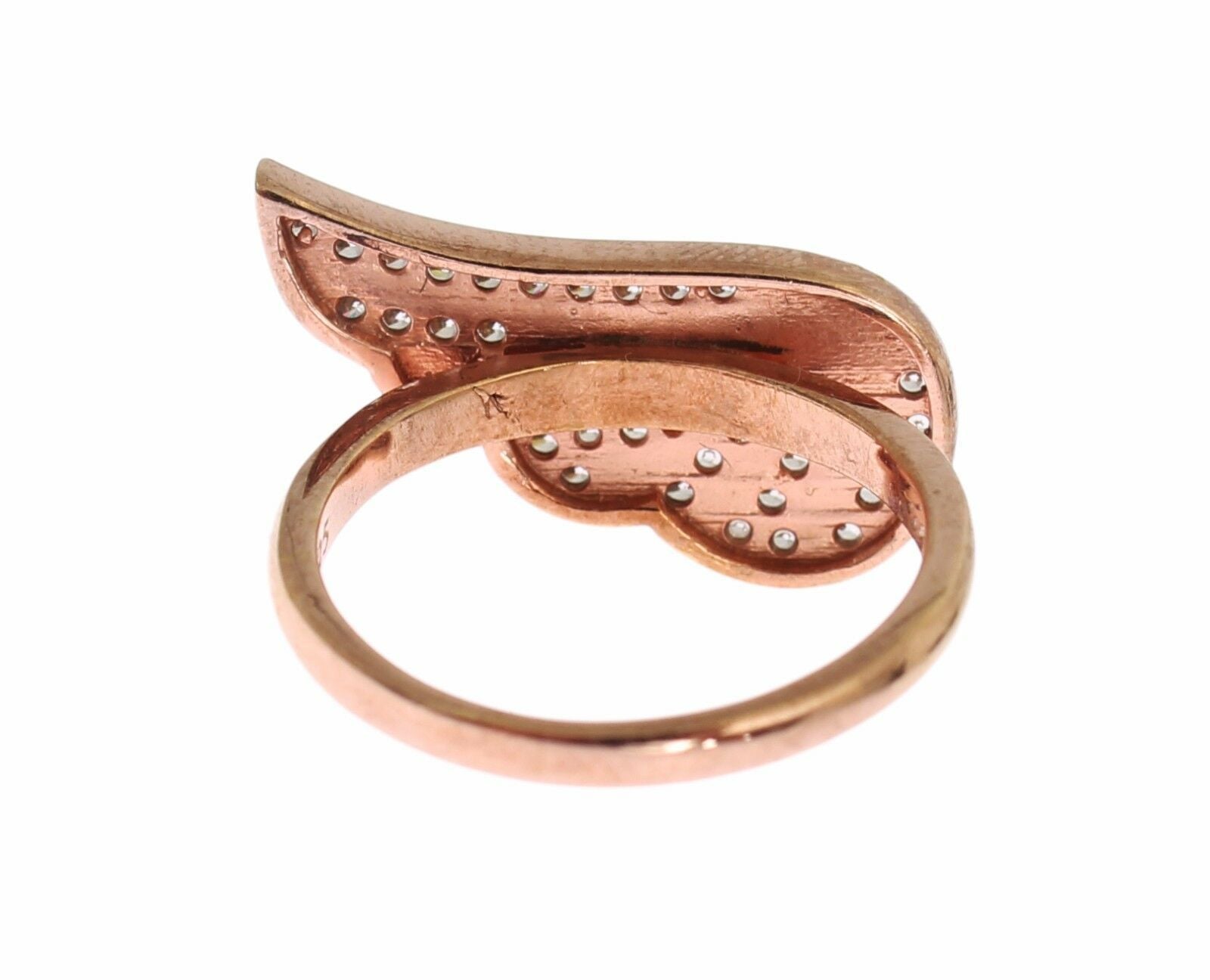 Elegant Pink Gold CZ Crystal Ring - SEHABRANDS