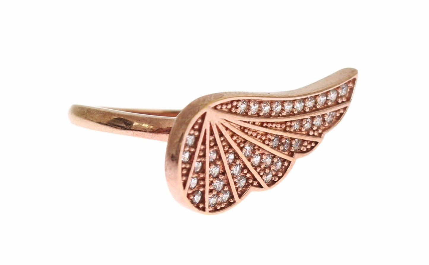 Elegant Pink Gold CZ Crystal Ring - SEHABRANDS