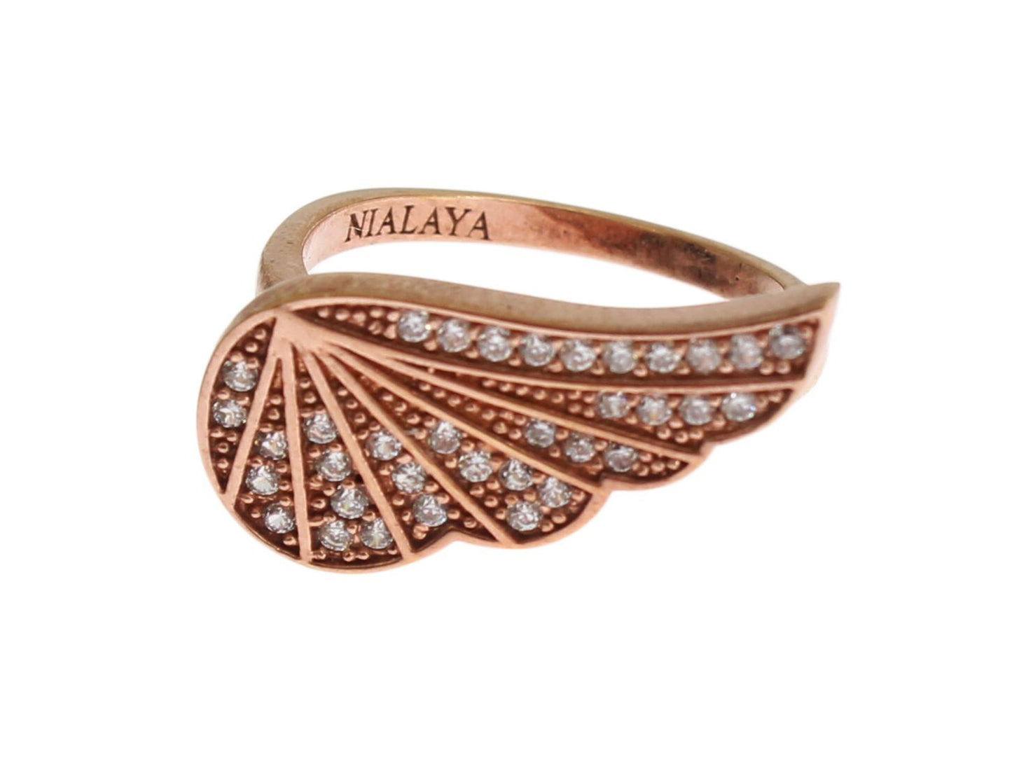 Elegant Pink Gold CZ Crystal Ring - SEHABRANDS