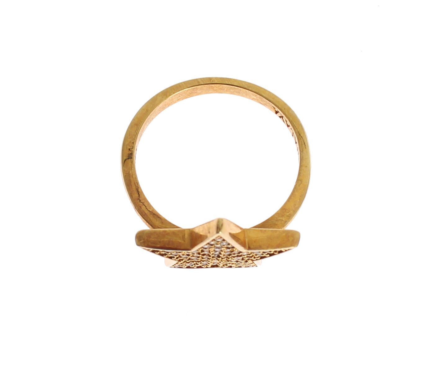 Elegant Gold-Plated Sterling Silver Ring with CZ Crystals - SEHABRANDS